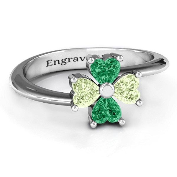 Four Heart Clover Ring - Handcrafted & Custom-Made