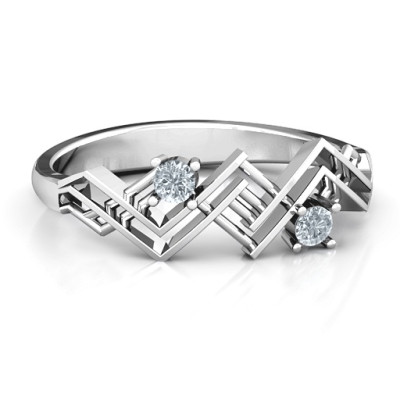 Geometric Glamor Ring - Handcrafted & Custom-Made