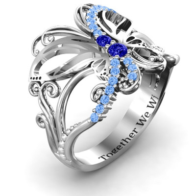 Glimmering Butterfly Ring - Handcrafted & Custom-Made