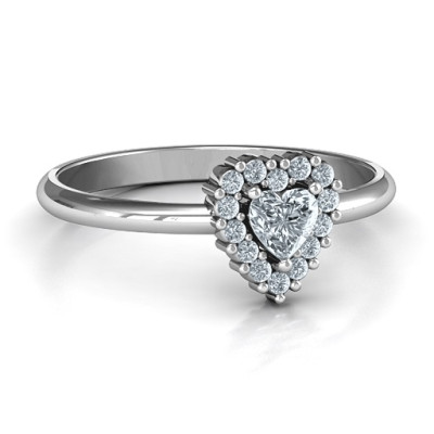 Heart with Halo Promise Ring - Handcrafted & Custom-Made