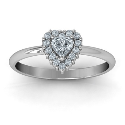 Heart with Halo Promise Ring - Handcrafted & Custom-Made