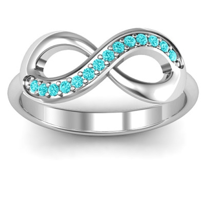 Infinity Ring with Single Accent Row - Handcrafted & Custom-Made