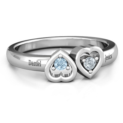 Inverted Kissing Hearts Ring - Handcrafted & Custom-Made