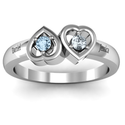 Inverted Kissing Hearts Ring - Handcrafted & Custom-Made