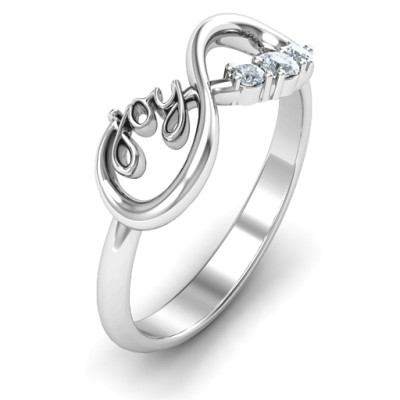 Joy Infinity Ring with 3 Stones  - Handcrafted & Custom-Made