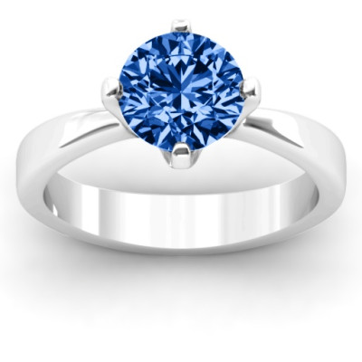 Large Stone Solitaire Ring  - Handcrafted & Custom-Made