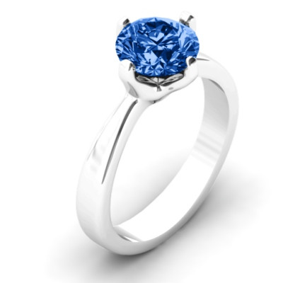 Large Stone Solitaire Ring  - Handcrafted & Custom-Made