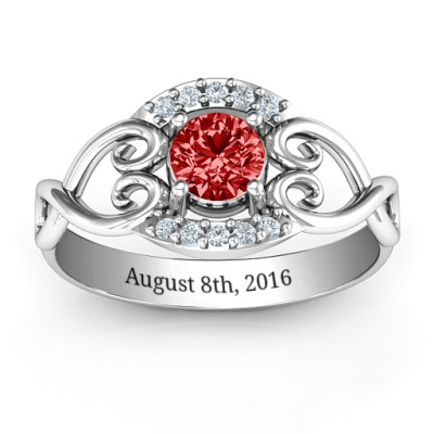 Lasting Love Promise Ring with Accents - Handcrafted & Custom-Made