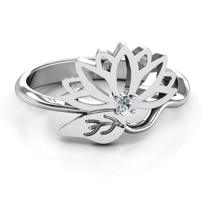 Leaves and Lotus Wrap Ring - Handcrafted & Custom-Made