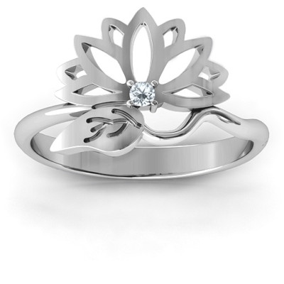 Leaves and Lotus Wrap Ring - Handcrafted & Custom-Made
