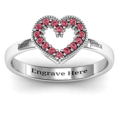 Love Story Heart Accent Ring - Handcrafted & Custom-Made