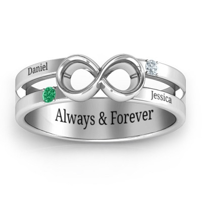 Men's Accented Infinity Ring - Handcrafted & Custom-Made