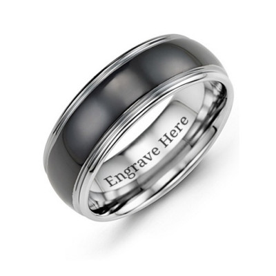 Men's Black Tungsten Ring - Handcrafted & Custom-Made