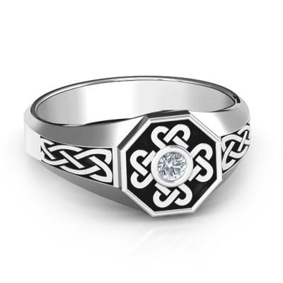 Men's Celtic Knot Signet Ring - Handcrafted & Custom-Made