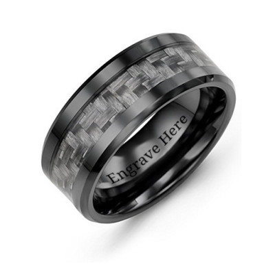 Men's Nightfall Ceramic Ring - Handcrafted & Custom-Made