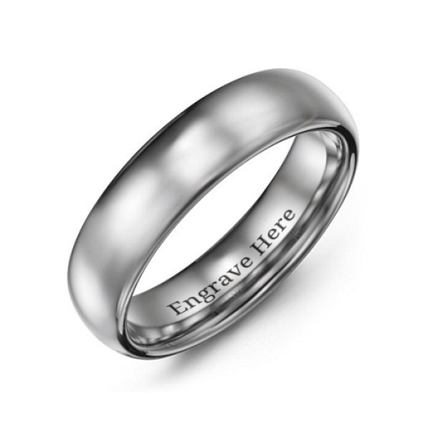 Men's Polished Tungsten Dome 6mm Ring - Handcrafted & Custom-Made