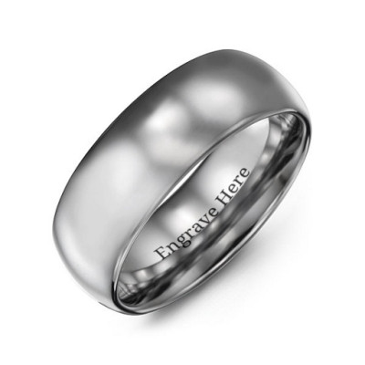 Men's Polished Tungsten Dome 8mm Ring - Handcrafted & Custom-Made