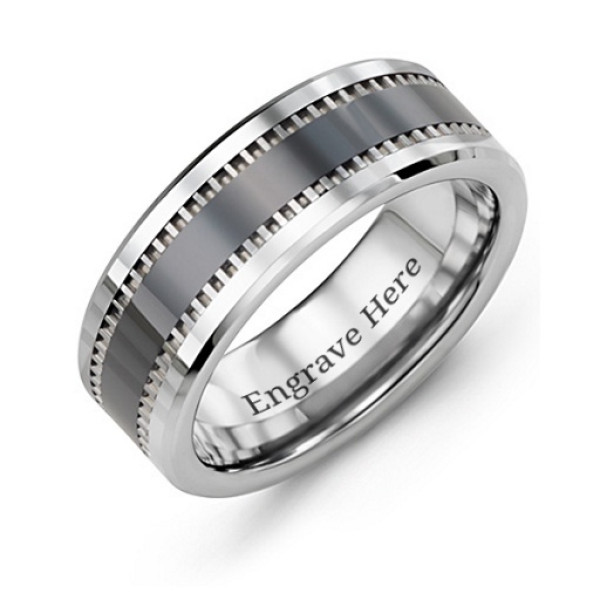 Men's Trail Tungsten Ring - Handcrafted & Custom-Made