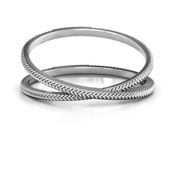 Modern Crossover Ring - Handcrafted & Custom-Made