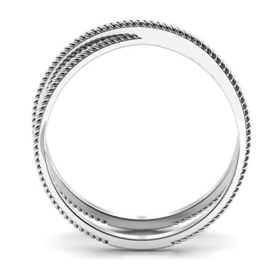 Modern Crossover Ring - Handcrafted & Custom-Made