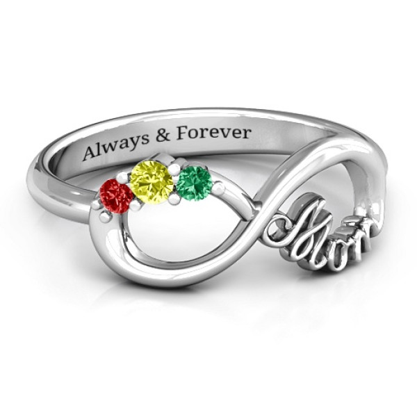 Mom's Infinite Love Ring with 2-10 Stones  - Handcrafted & Custom-Made