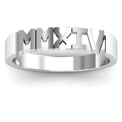 Roman Numeral Unisex Graduation Ring - Handcrafted & Custom-Made