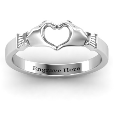 Sculpted Hand Heart Ring - Handcrafted & Custom-Made