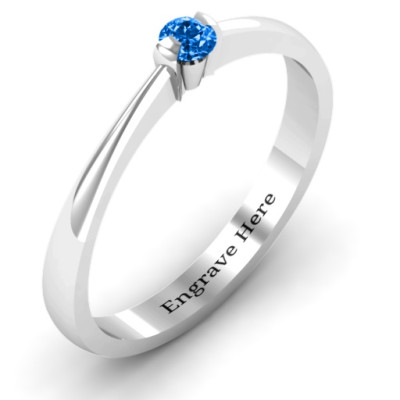 Semi Bezel Set Solitaire Ring - Handcrafted & Custom-Made
