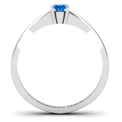 Semi Bezel Set Solitaire Ring - Handcrafted & Custom-Made