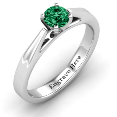 Ski Tip Solitaire Ring - Handcrafted & Custom-Made