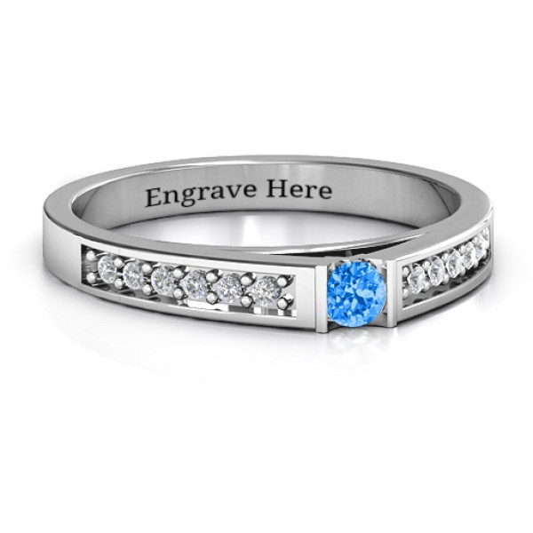 Solitaire Bridge Ring with Shoulder Accents - Handcrafted & Custom-Made
