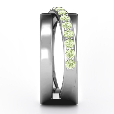 Sparkling Sash Ring - Handcrafted & Custom-Made
