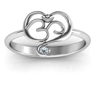 Spiritual Heart Om Ring - Handcrafted & Custom-Made