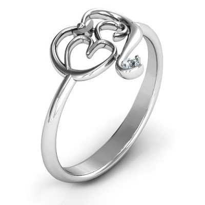 Spiritual Heart Om Ring - Handcrafted & Custom-Made