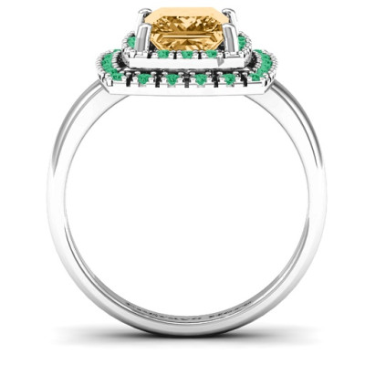 Splendid Double Halo Princess Ring - Handcrafted & Custom-Made