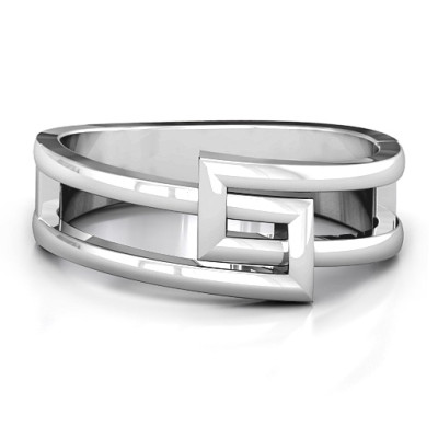 Square on Square Geometric Ring - Handcrafted & Custom-Made