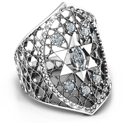 Star of David Lattice Ring - Handcrafted & Custom-Made