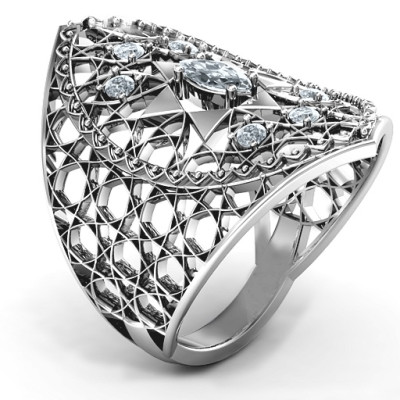Star of David Lattice Ring - Handcrafted & Custom-Made