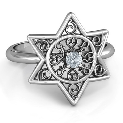 Star of David with Filigree Ring - Handcrafted & Custom-Made