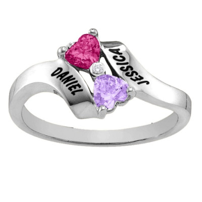 Sterling Silver  Rhapsody  Kissing Hearts Ring - Handcrafted & Custom-Made
