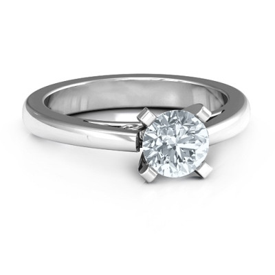 Sterling Silver Adoration Solitaire Ring - Handcrafted & Custom-Made
