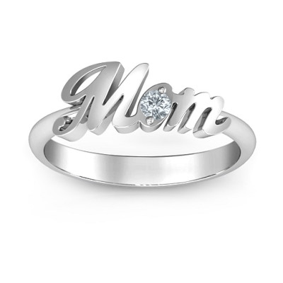 Sterling Silver All About Mom Birthstone Ring  - Handcrafted & Custom-Made