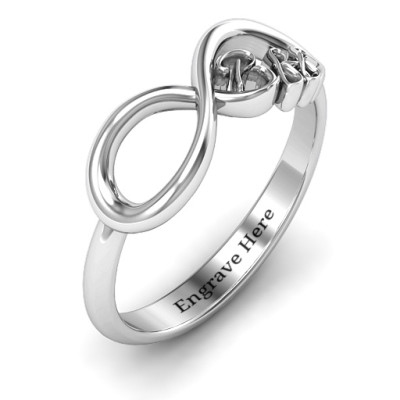 Sterling Silver BFF Friendship Infinity Ring - Handcrafted & Custom-Made