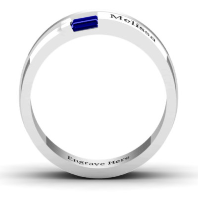 Sterling Silver Baguette Men's Ring - Handcrafted & Custom-Made