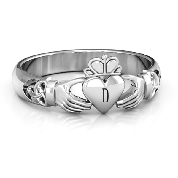 Sterling Silver Celtic Knotted Claddagh Ring - Handcrafted & Custom-Made