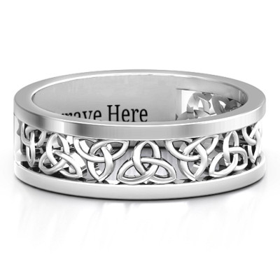 Sterling Silver Celtic Wreath Men's Ring - Handcrafted & Custom-Made