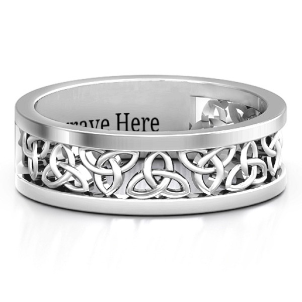 Sterling Silver Celtic Wreath Men's Ring - Handcrafted & Custom-Made