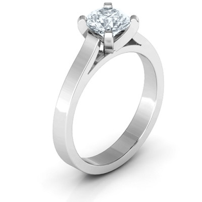 Sterling Silver Classic Solitaire Ring - Handcrafted & Custom-Made