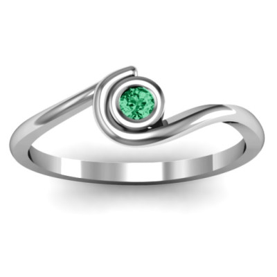 Sterling Silver Curved Bezel Ring - Handcrafted & Custom-Made
