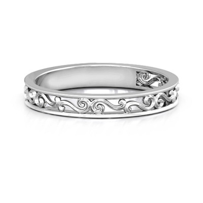 Sterling Silver Filigree Band Ring - Handcrafted & Custom-Made